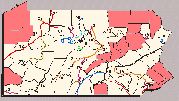 Pa map showing trails