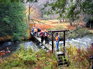 Crossing foot bridge back to Trail head