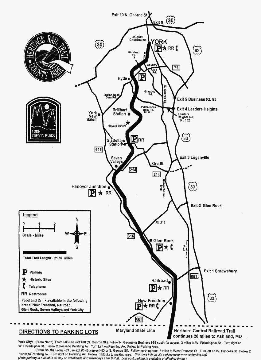 Rails to trails Park map York county PA